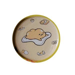 Gudetama egg yellow design 1.5" pin badge 3/15